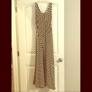 Black/Cream striped maxi with flaired bottom